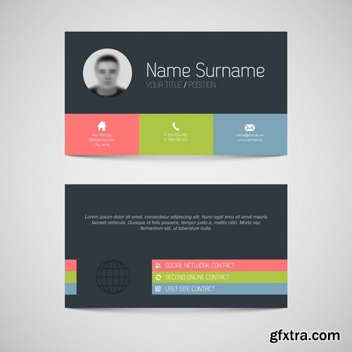 Stock Vectors - Business Card Template 6, 25xEPS