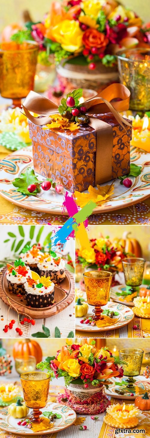 Stock Photo - Autumn Decorated Table