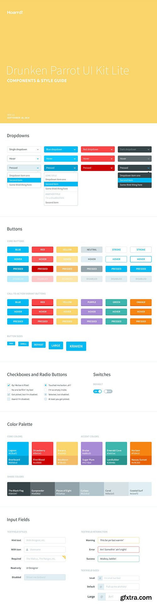 Drunken Parrot UI Kit Lite (PSD, HTML)