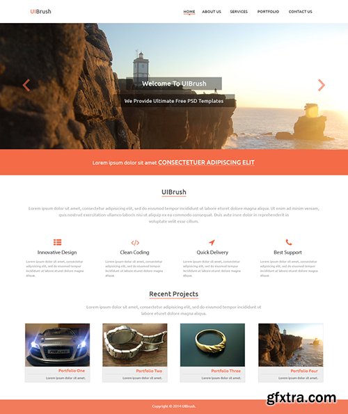 PSD Web Template - UIBrush Multi-Purpose Web Design