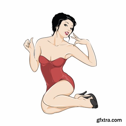 Very sexy women in vector from stock #4 - 25 Eps