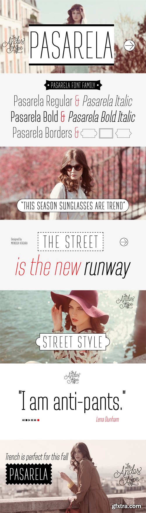 Pasarela Font Family - 5 Fonts for $79