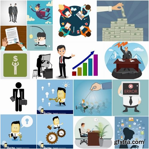 Collection of images of the vectors on the topic of business 25 Eps