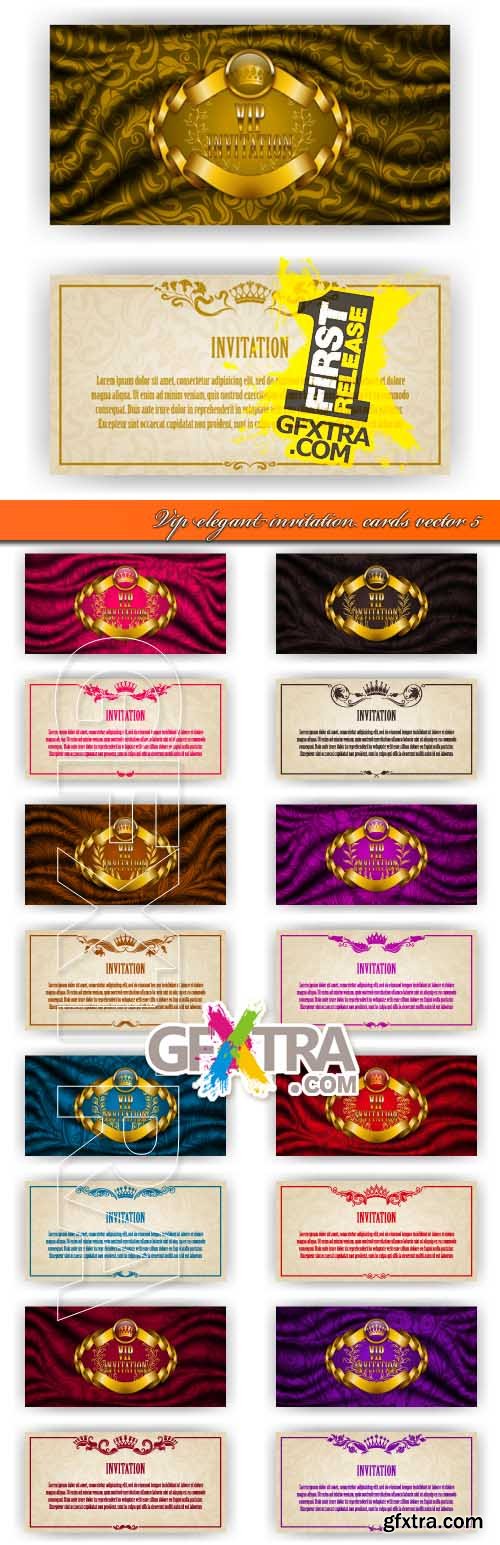 Vip elegant invitation cards vector 5