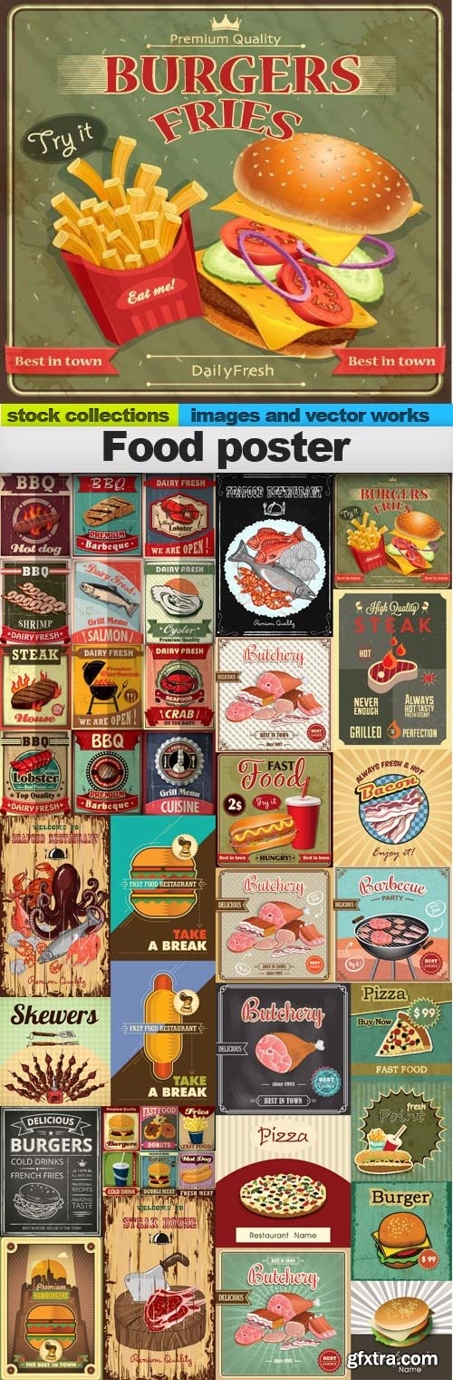 Food poster,25 x EPS