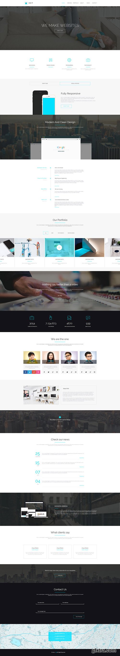 PSD Web Template - Ket - Single Page