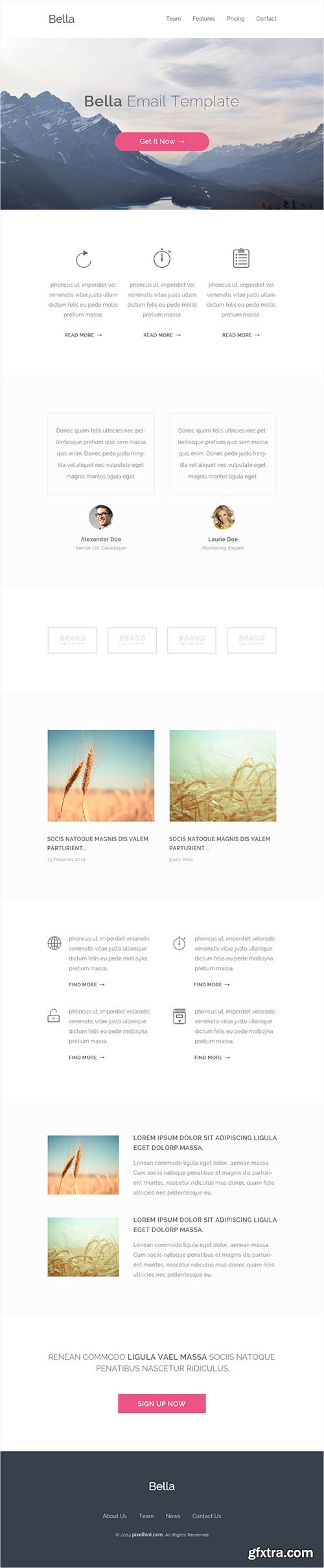 PSD And HTML Email Template - Bella