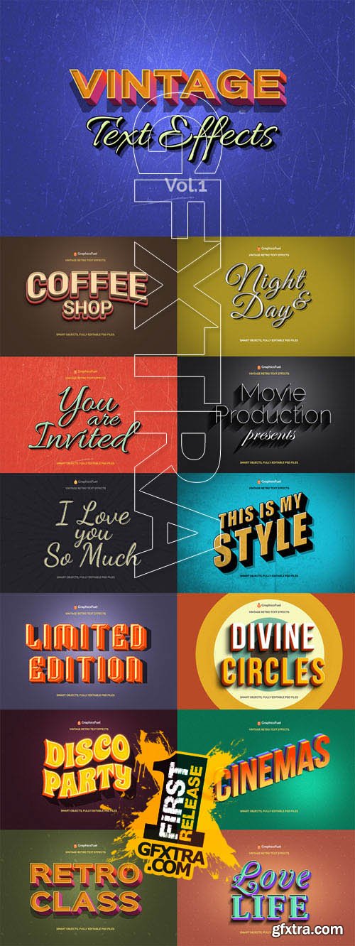 Vintage Retro Text Effects - Vol 1