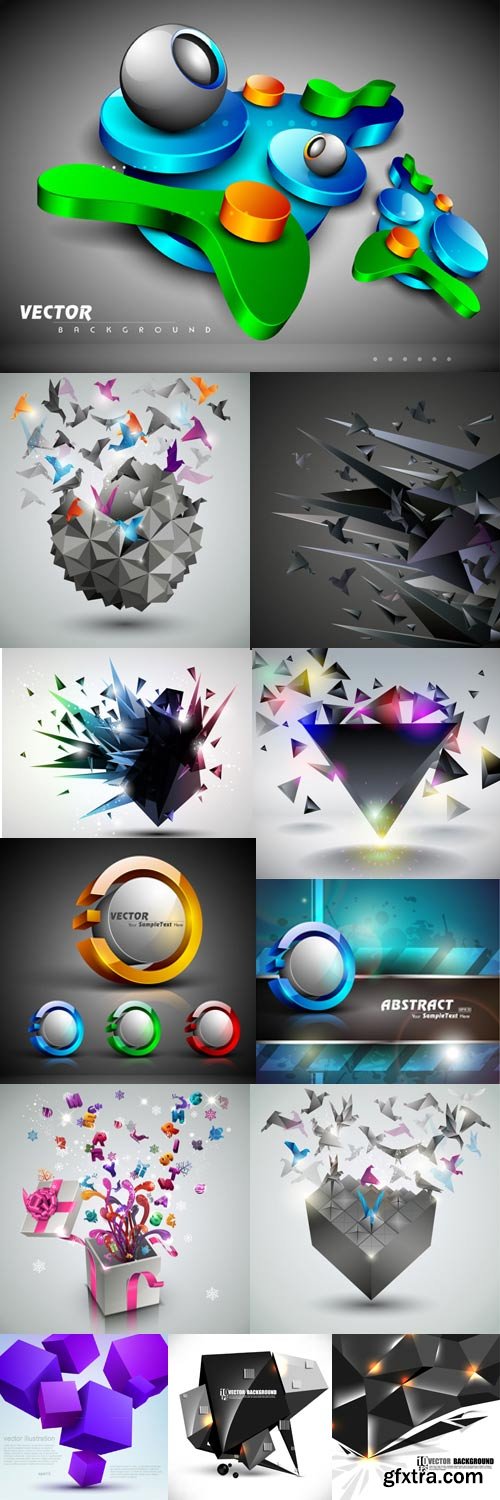 Colorful 3D vector backgrounds