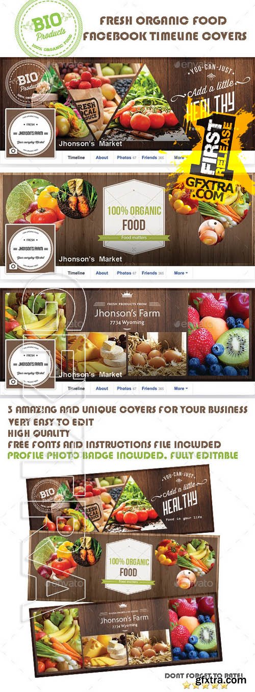 Organic Food Facebook Covers - GraphicRiver 8987357