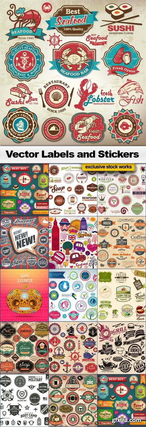 Vector Labels and Stickers - 15x EPS