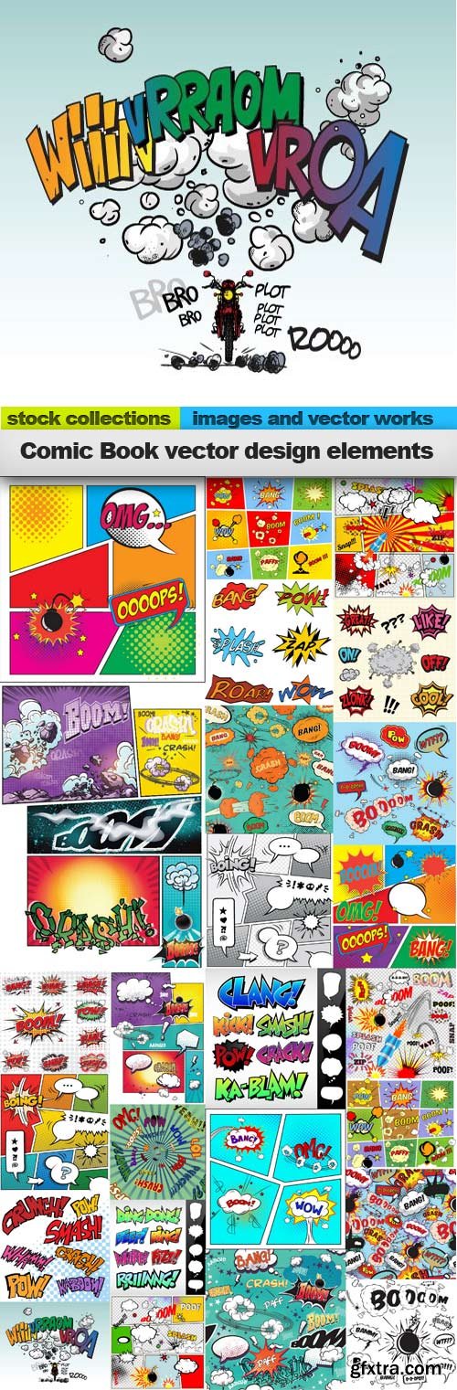 Comic book vector design elements,25 x EPS