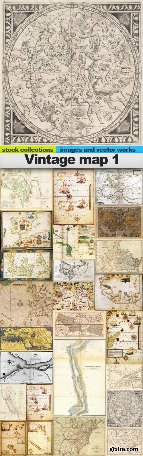 Vintage map 1,25 x UHQ JPEG