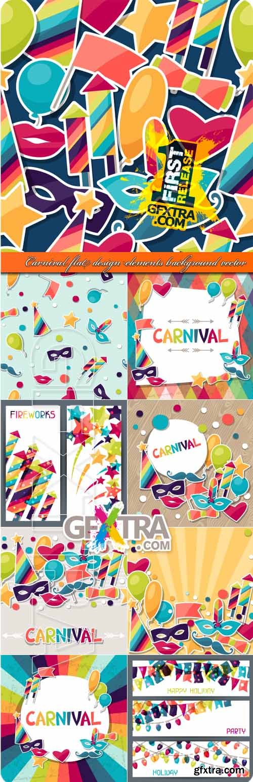 Carnival flat design elements background vector