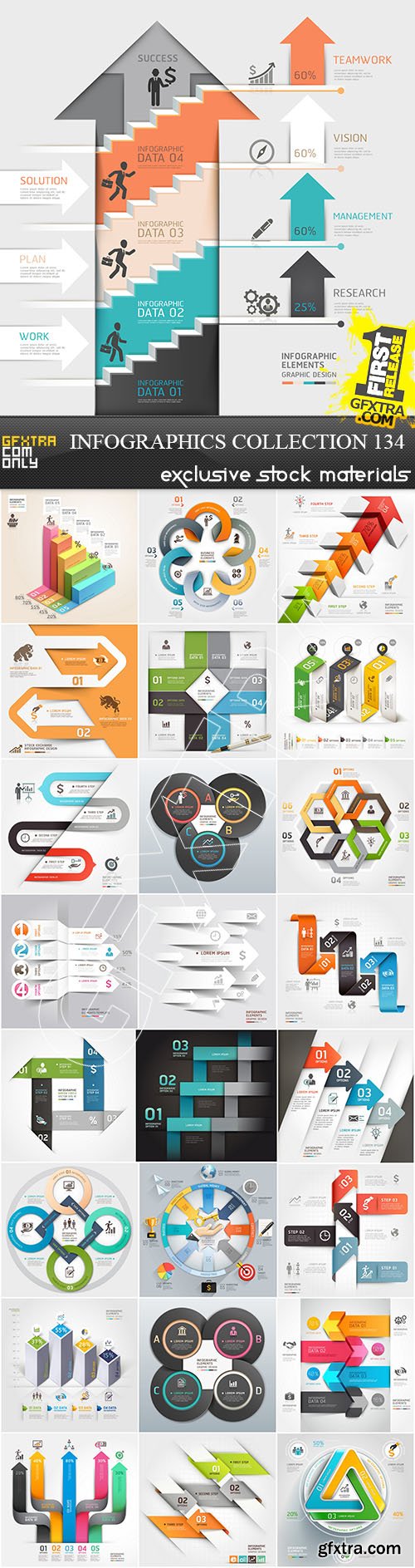 Collection of Infographics Vol.134, 25xEPS