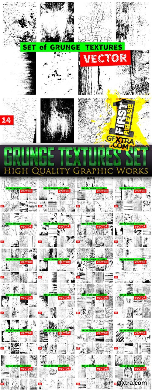 Grunge Textures Set - 25 Vector