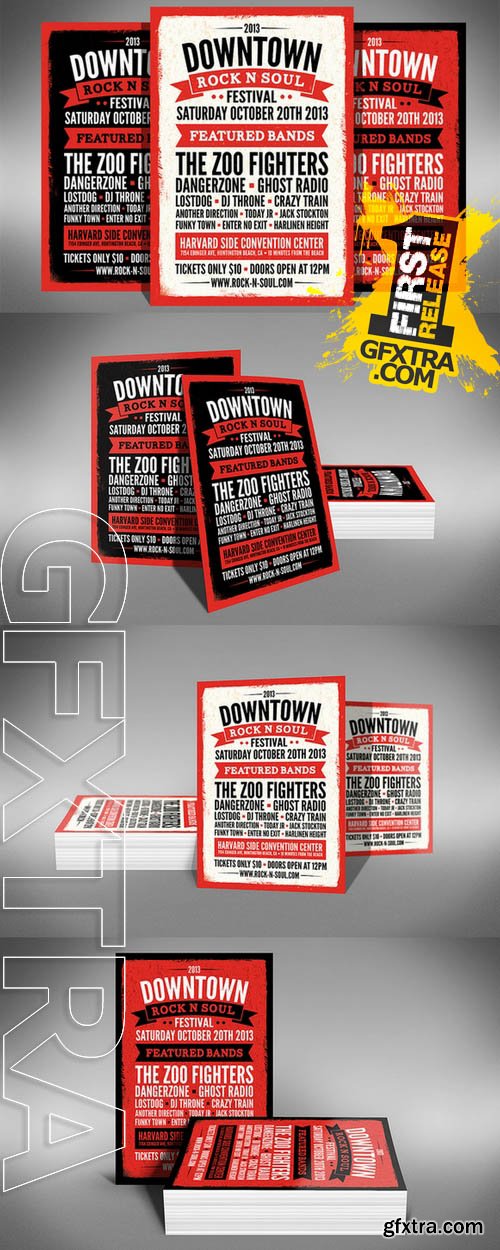 Music Festival Flyer - 2 Sizes! - Creativemarket 8542