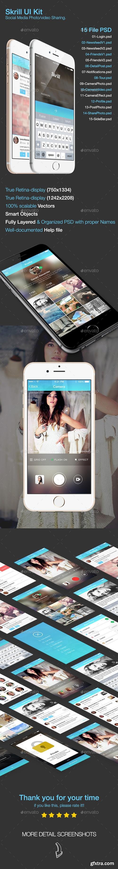 GraphicRiver - Skrill UI Kit Photo, Video Sharing App