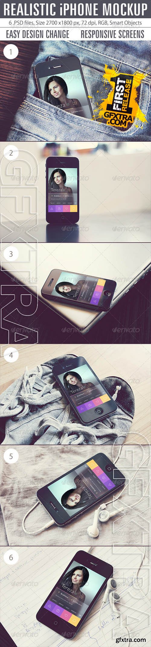 Realistic iPhone Mockup - GraphicRiver 8368904