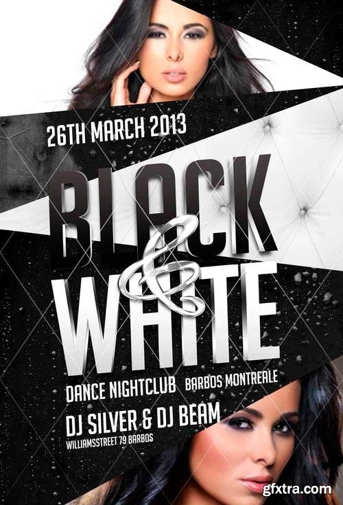 Black and White Party Flyer Template