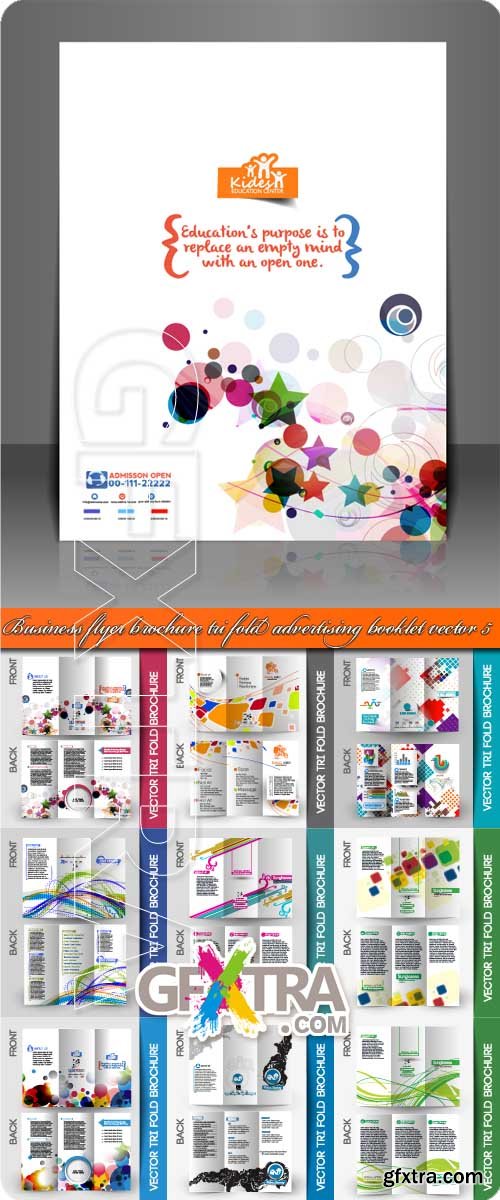 Business flyer brochure tri fold advertising booklet vector 5