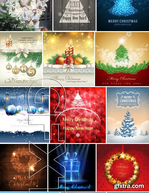 Stock Vectors - Merry Christmas Background, 25xEPS