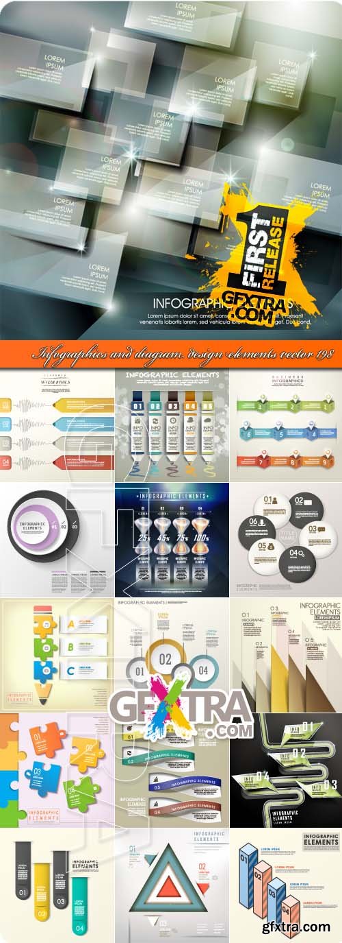 Infographics and diagram design elements vector 198