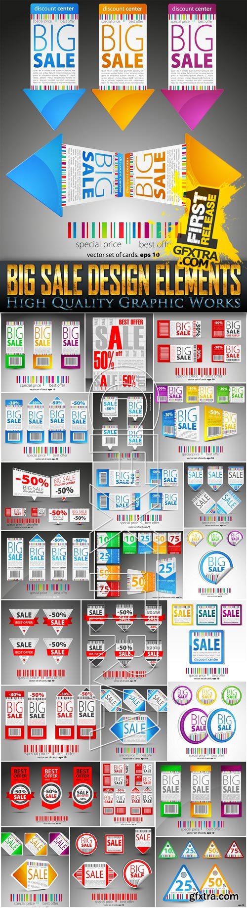 Big Sale Design Elements Vector Set