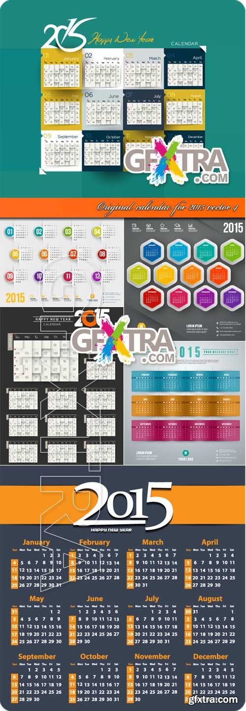 Original calendar for 2015 vector 4