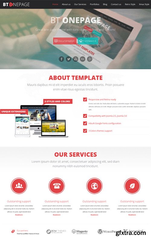 BowThemes - BT One v1.0 -  Page Joomla 2.5 & 3.2 Templates