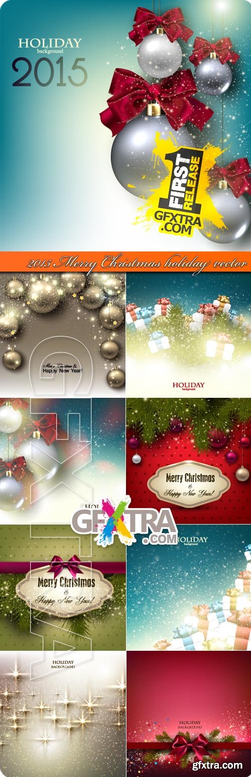 2015 Merry Christmas holiday vector background 3