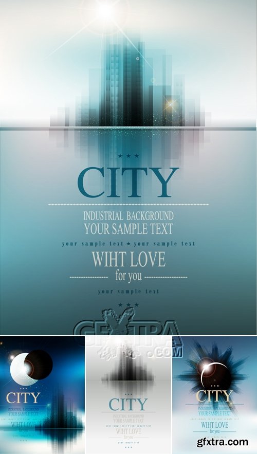 Futuristic City Backgrounds Vector