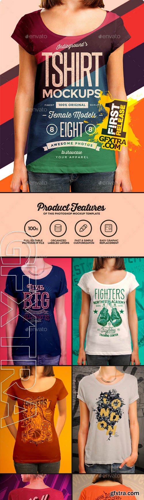 Women T-Shirt Mockups - GraphicRiver 9156519