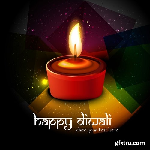 Collection of posters Diwali vector images 25 Eps