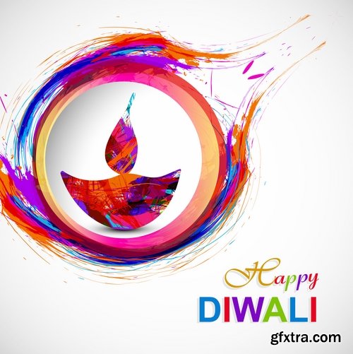 Collection of posters Diwali vector images 25 Eps