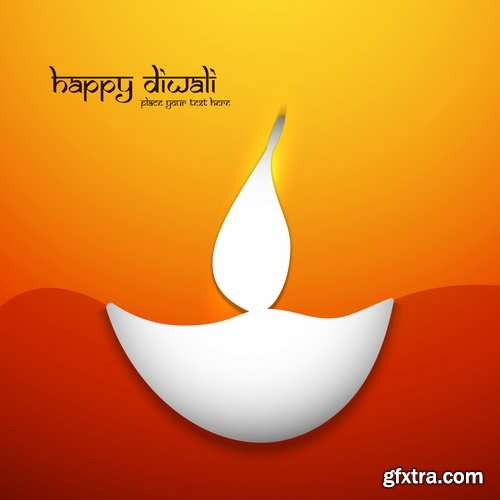 Collection of posters Diwali vector images 25 Eps