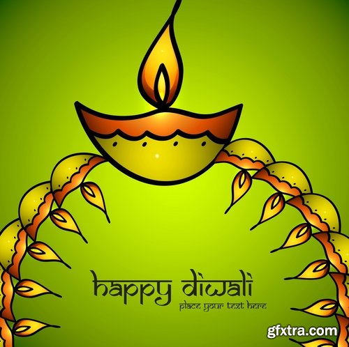 Collection of posters Diwali vector images 25 Eps