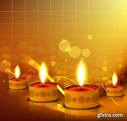 Collection of posters Diwali vector images 25 Eps