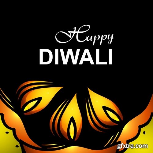 Collection of posters Diwali vector images 25 Eps