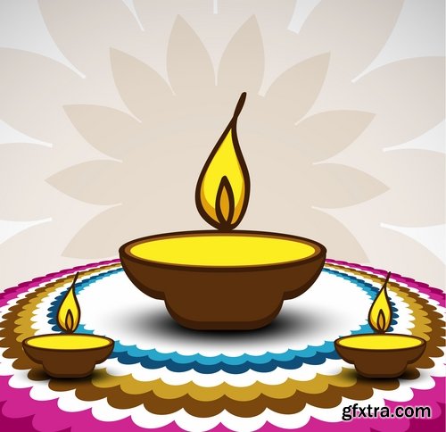 Collection of posters Diwali vector images 25 Eps