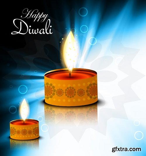 Collection of posters Diwali vector images 25 Eps