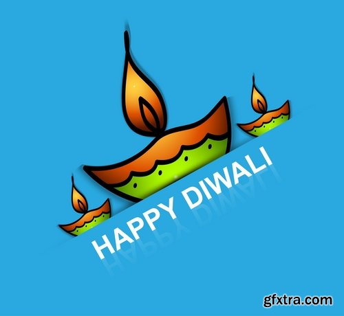 Collection of posters Diwali vector images 25 Eps