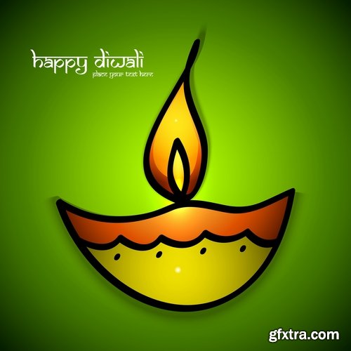 Collection of posters Diwali vector images 25 Eps