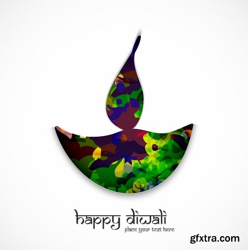 Collection of posters Diwali vector images 25 Eps