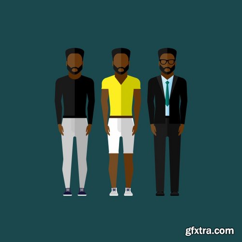 Hipster Style People Vector Set