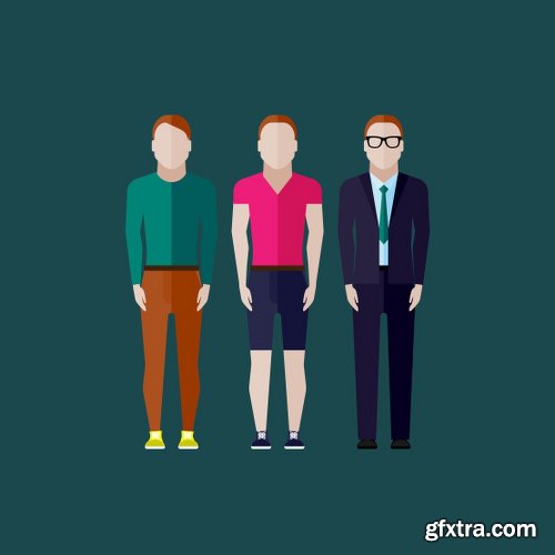 Hipster Style People Vector Set