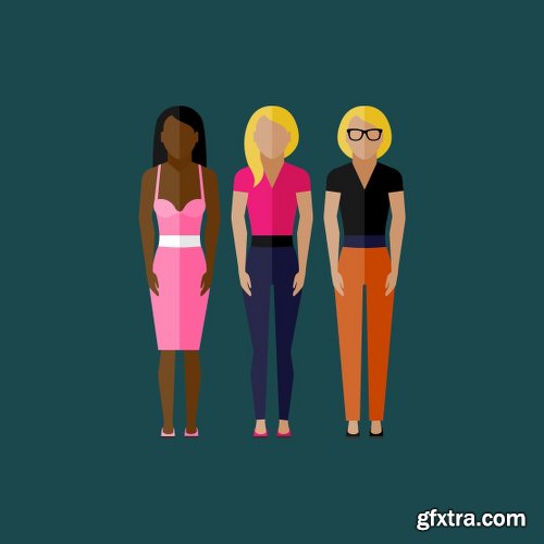 Hipster Style People Vector Set