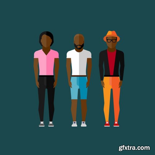 Hipster Style People Vector Set