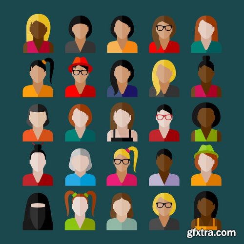 Hipster Style People Vector Set