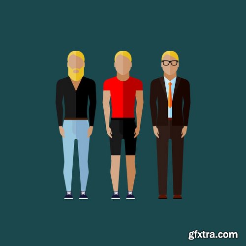 Hipster Style People Vector Set